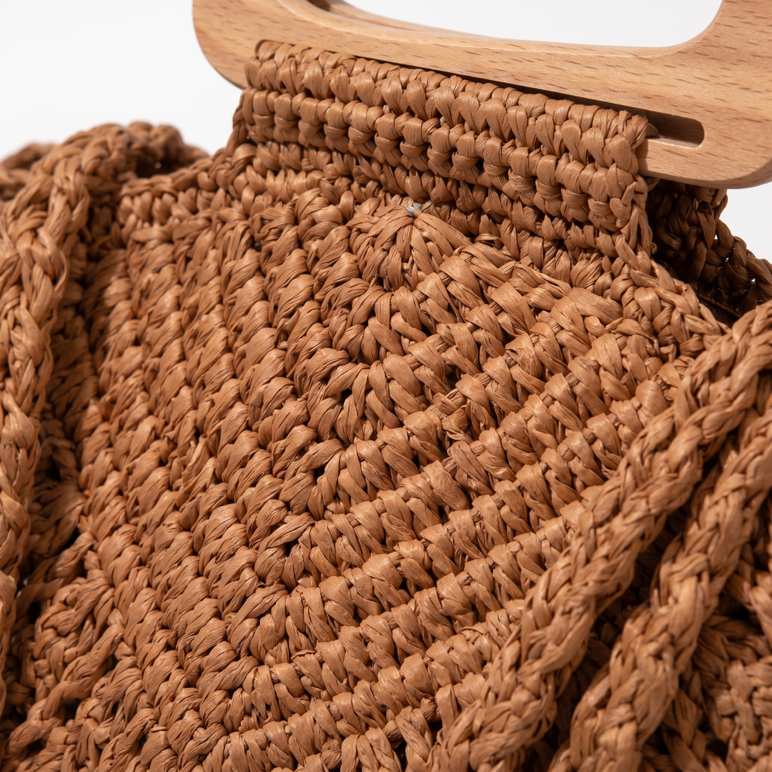 Elora Shell Straw Crossbody Bag