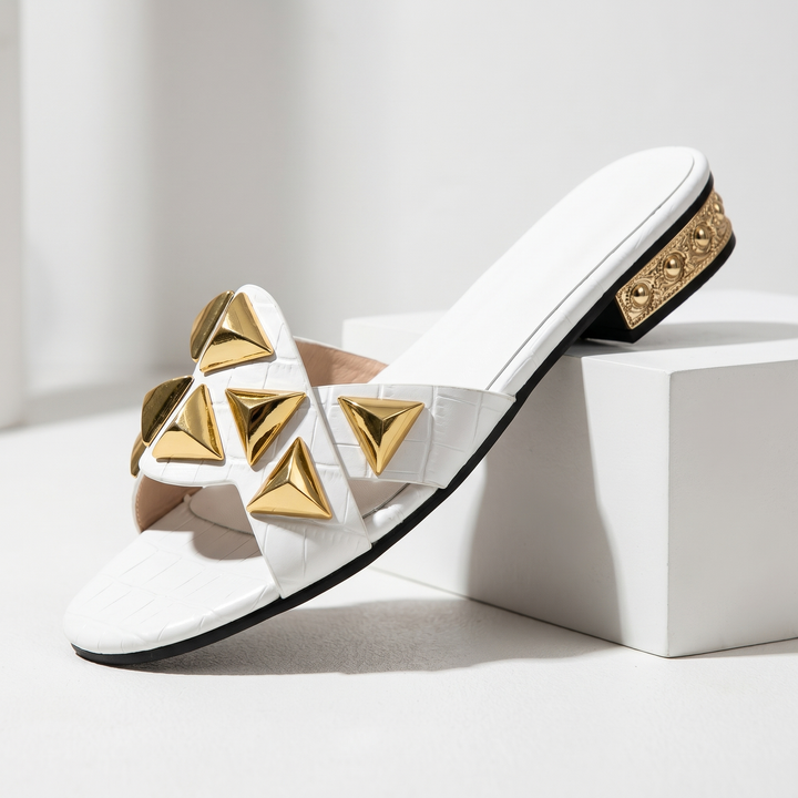 Mariam Crocskin Leather Sandal