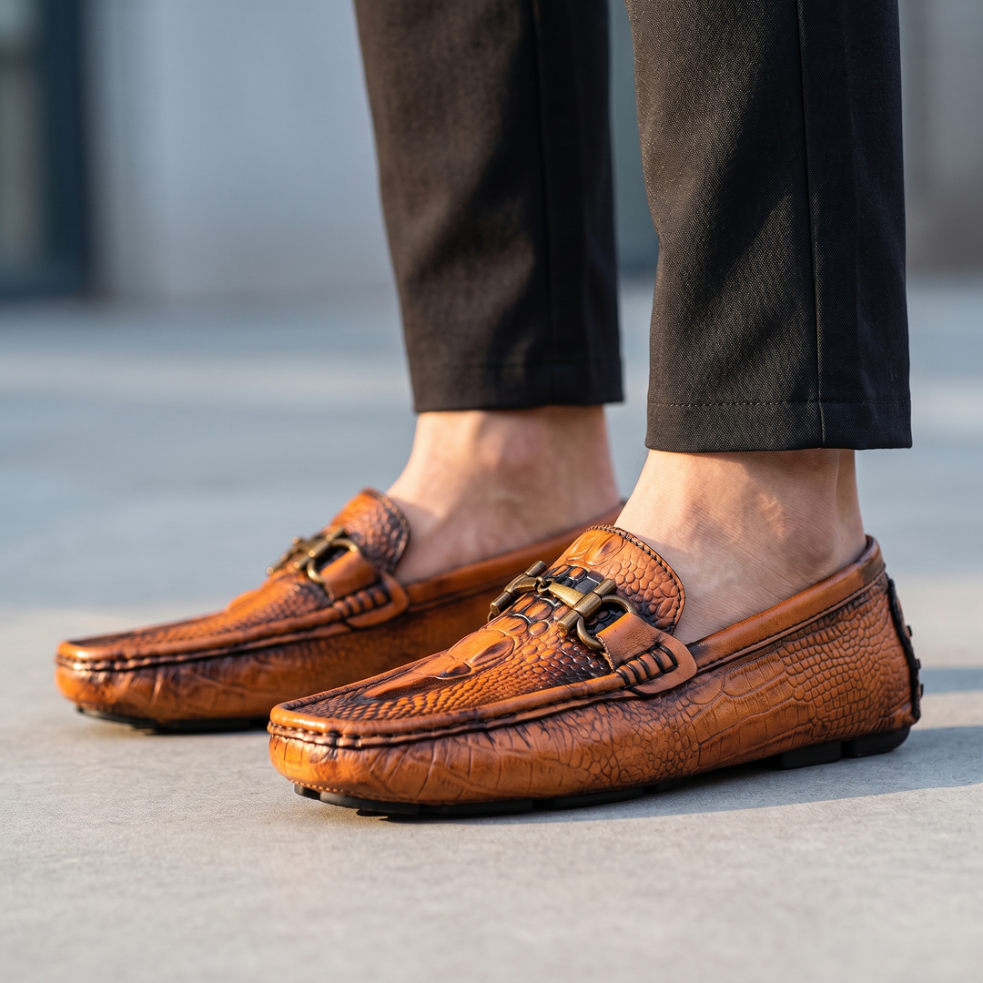 Luciano Crocskin Leather Loafer