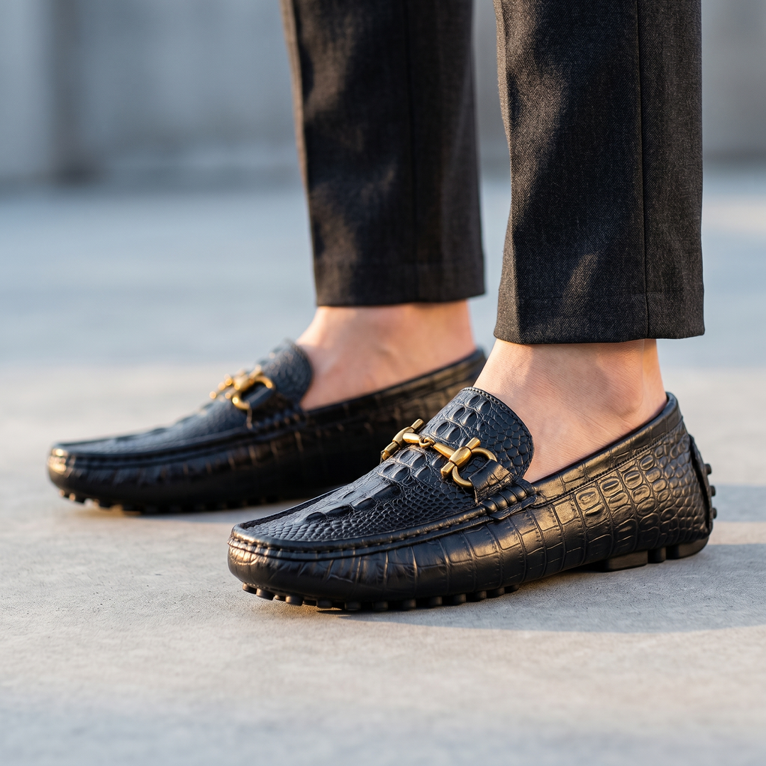 Luciano Crocskin Leather Loafer