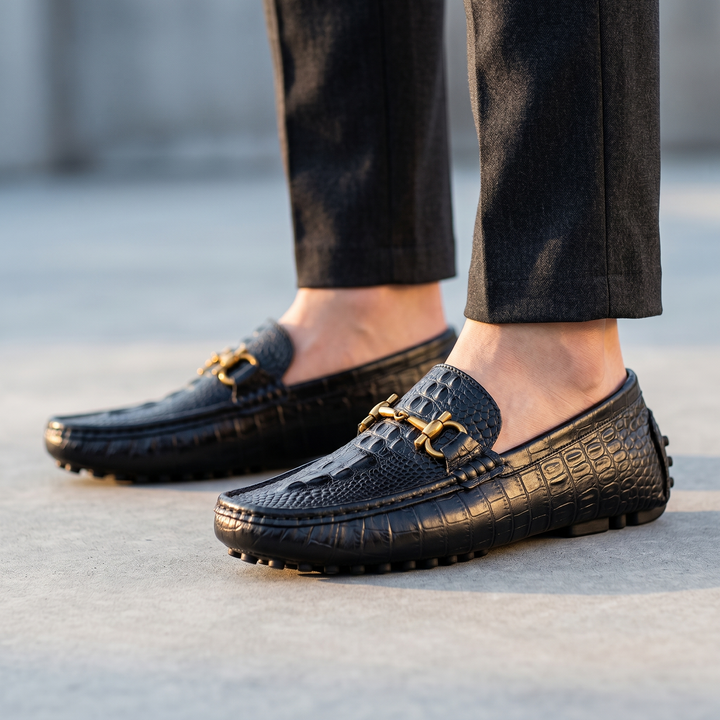 Luciano Crocskin Leather Loafer