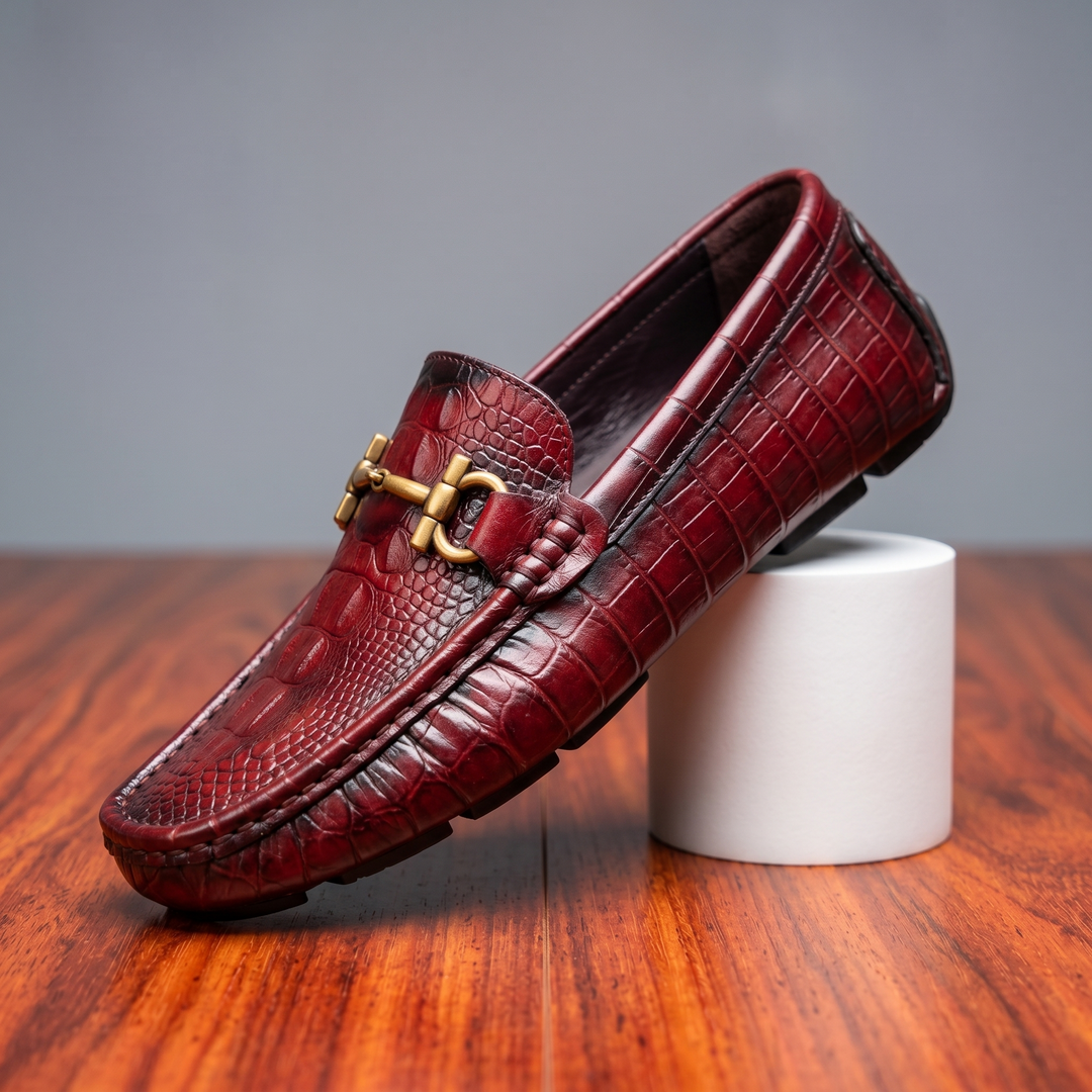 Luciano Crocskin Leather Loafer