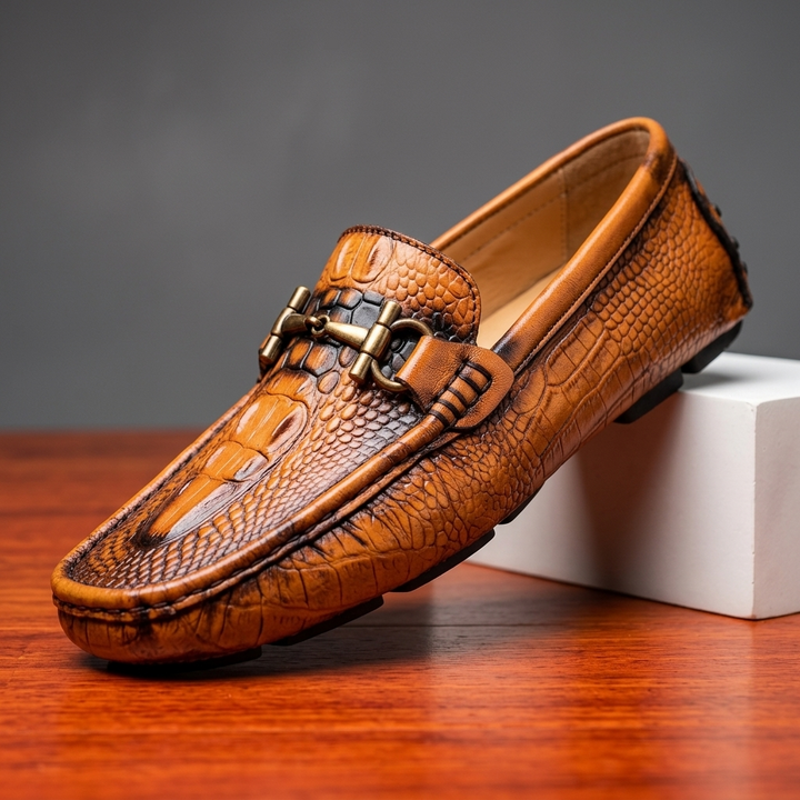 Luciano Crocskin Leather Loafer