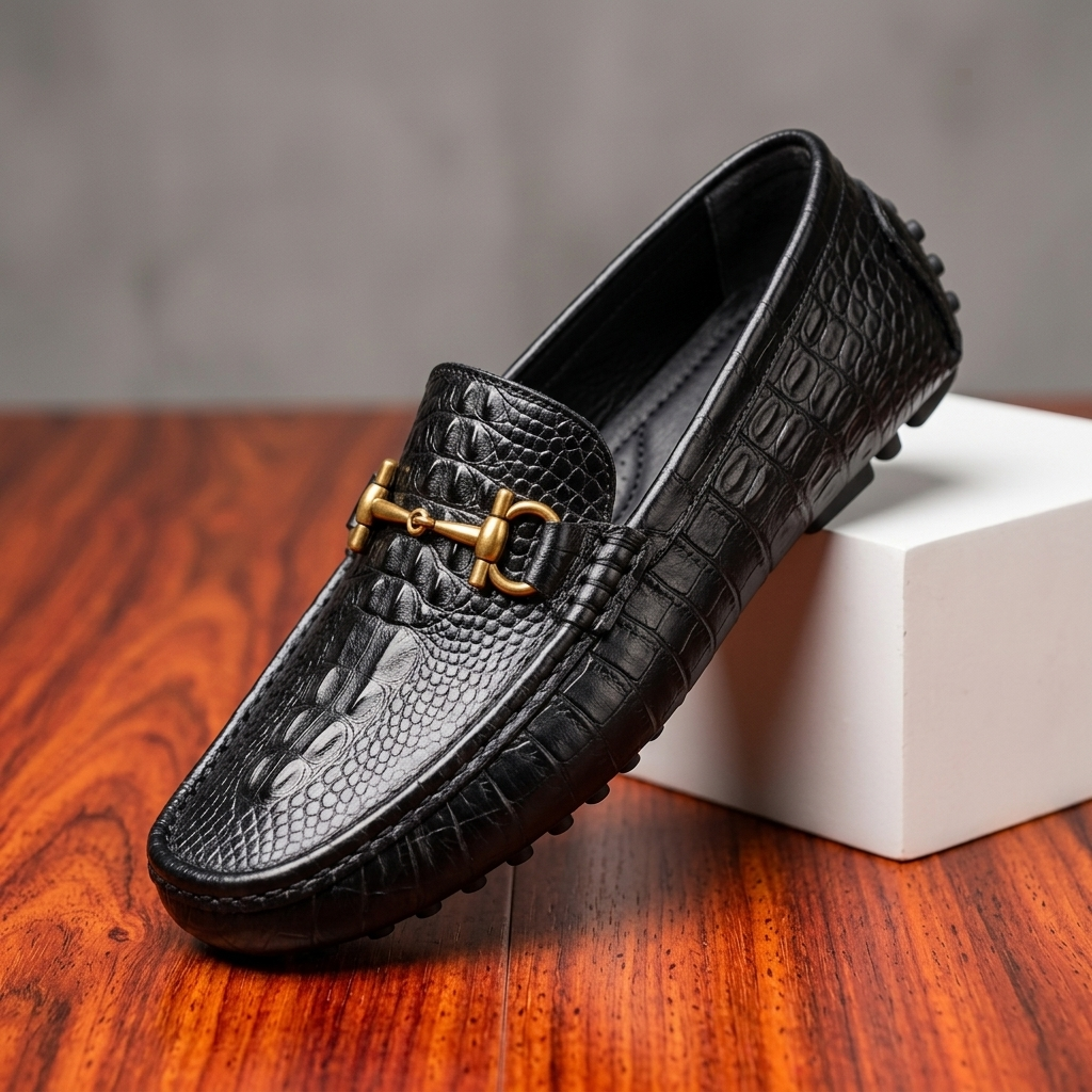 Luciano Crocskin Leather Loafer