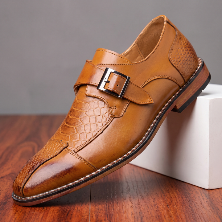 Garamond Crocskin Leather Monkstrap