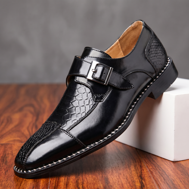 Garamond Crocskin Leather Monkstrap
