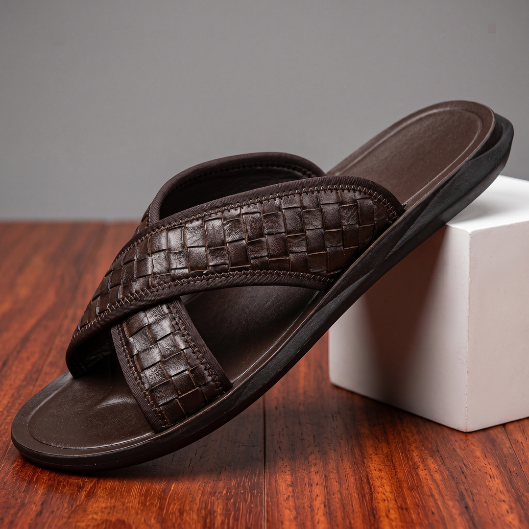 Milford Cross-Strap Leather Sandal