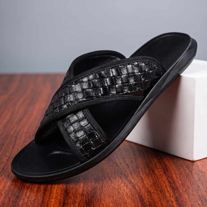 Milford Cross-Strap Leather Sandal