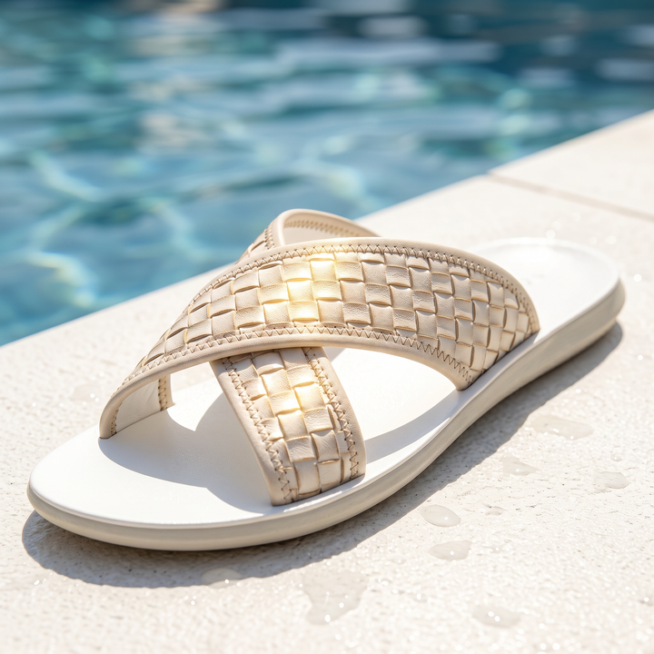 Milford Cross-Strap Leather Sandal
