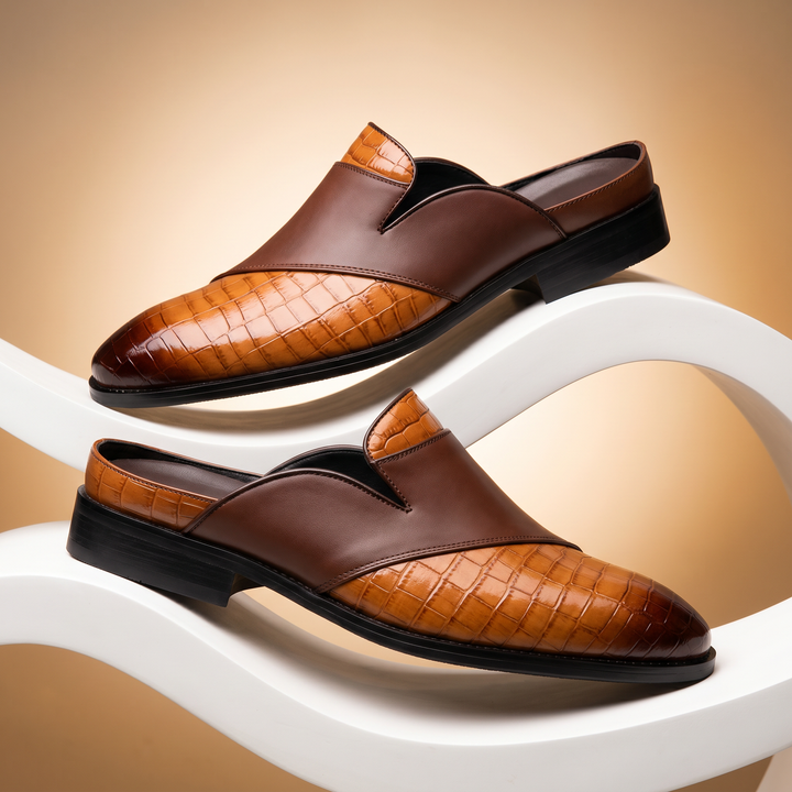 Rizzo Crocskin Leather Mule