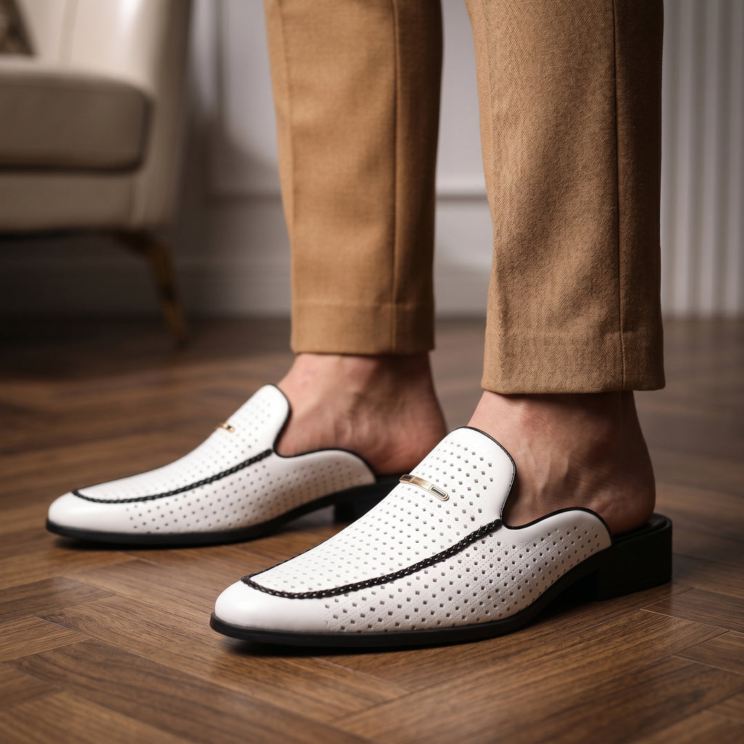 Romello Perforated Leather Mule