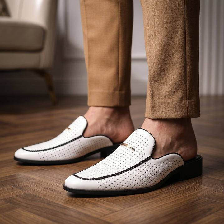 Romello Perforated Leather Mule