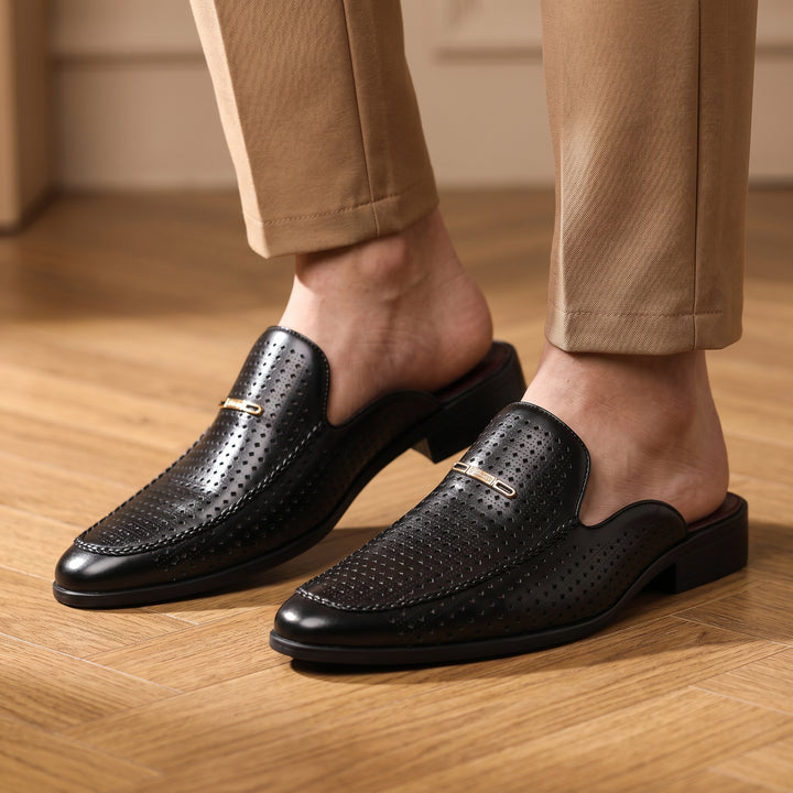 Romello Perforated Leather Mule