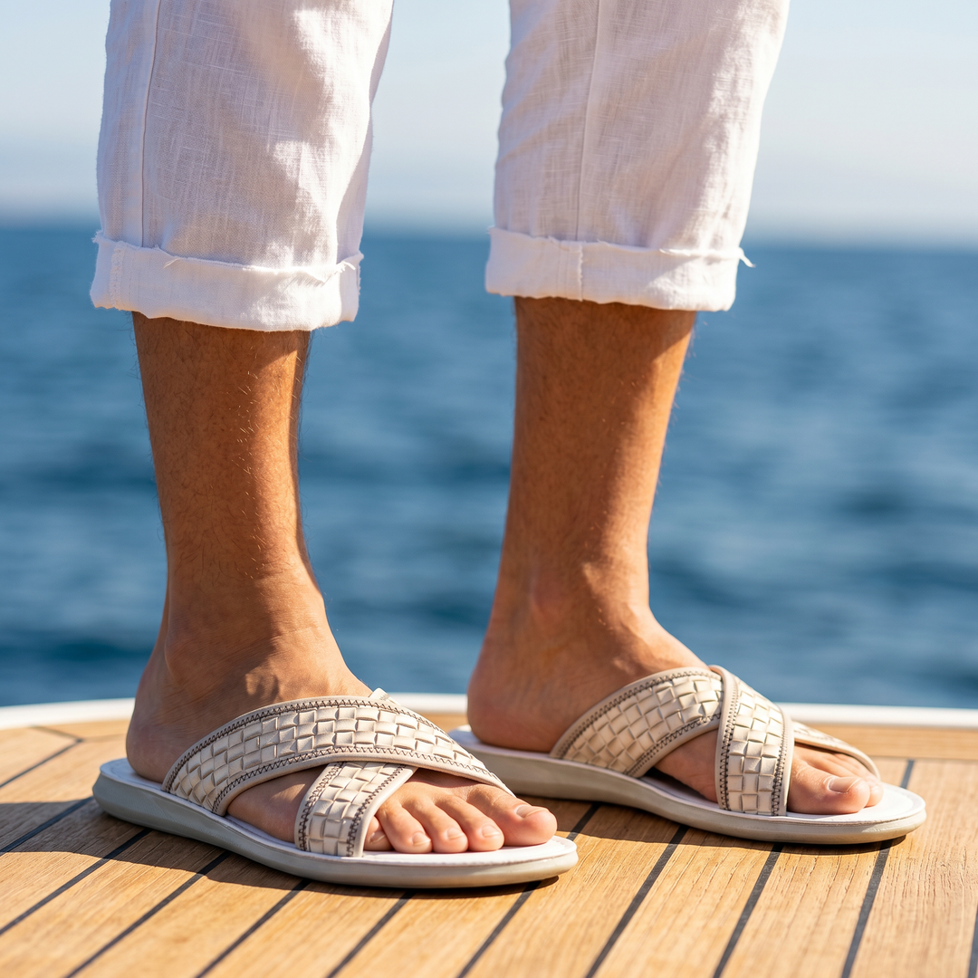 Milford Cross-Strap Leather Sandal