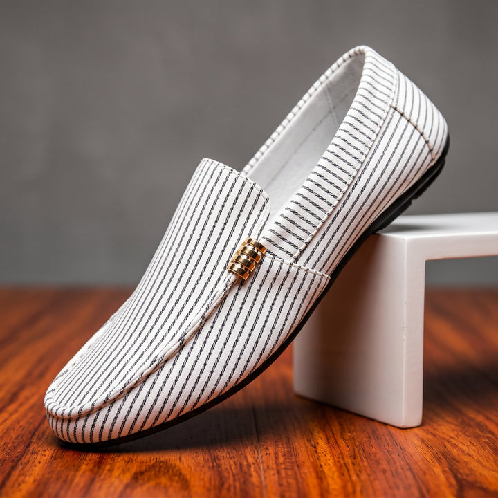 Malcom Striped Leather Loafer