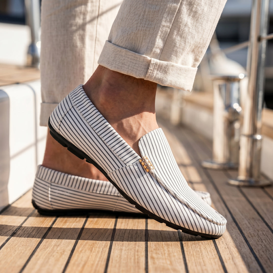 Malcom Striped Leather Loafer