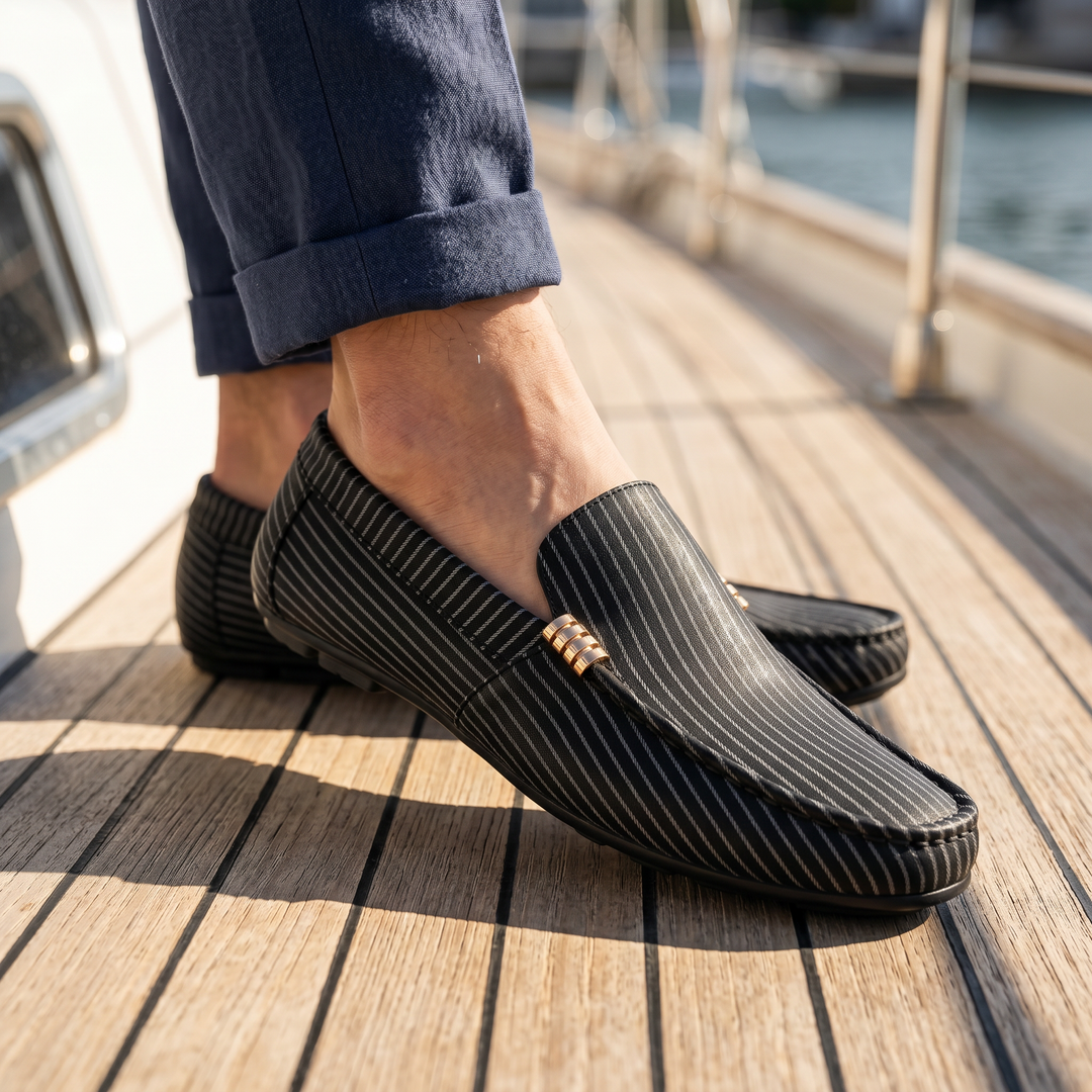 Malcom Striped Leather Loafer