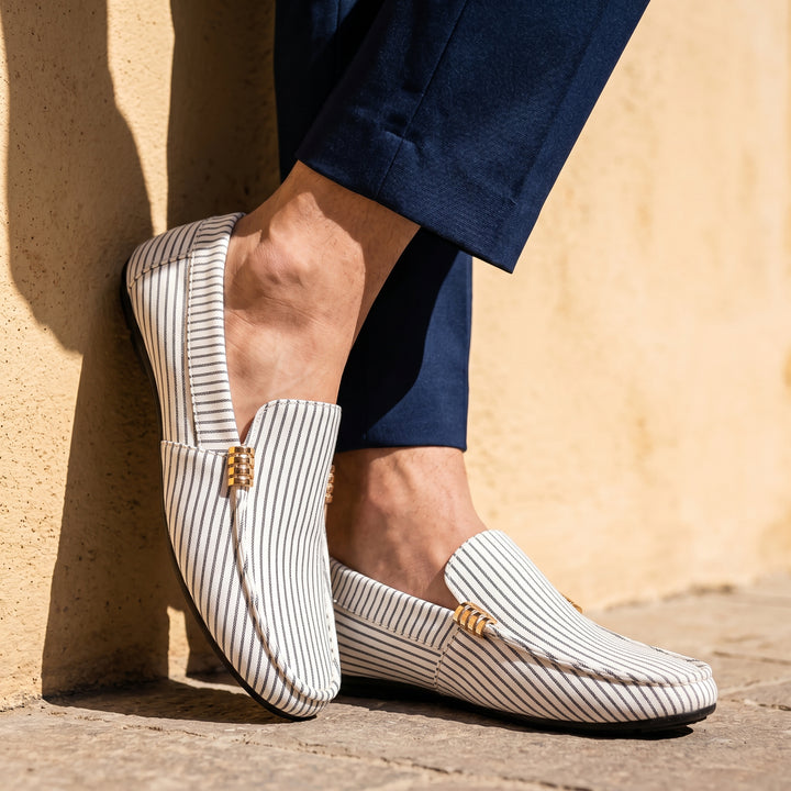 Malcom Striped Leather Loafer