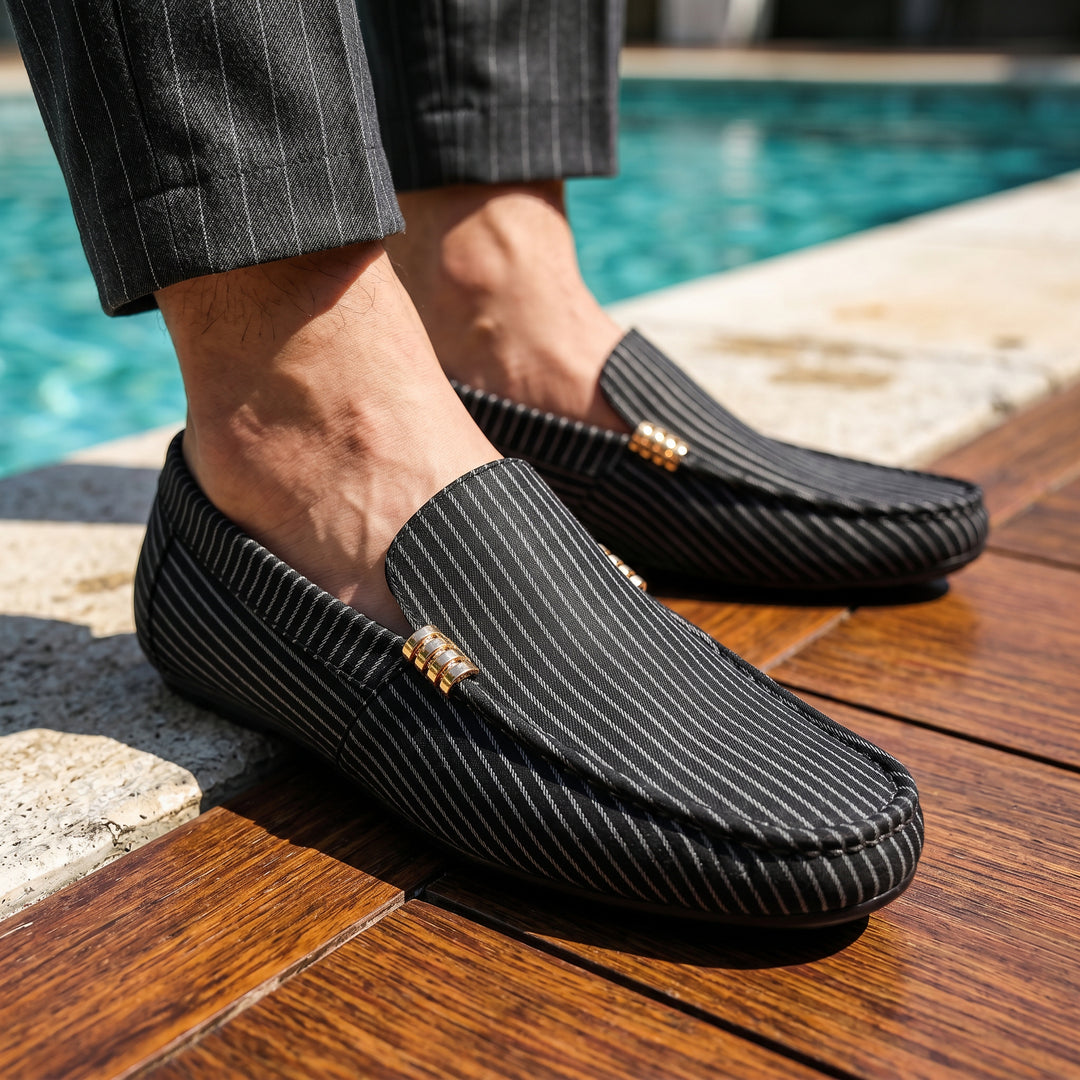 Malcom Striped Leather Loafer