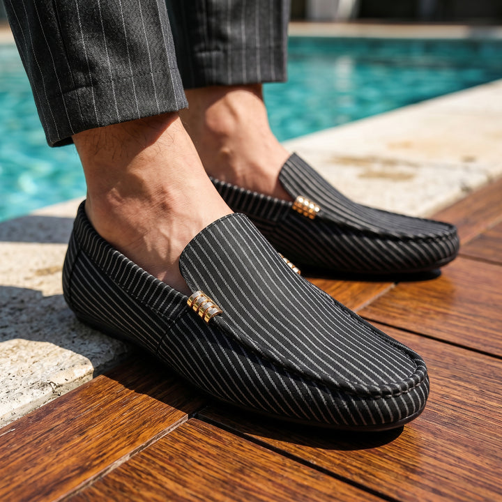 Malcom Striped Leather Loafer