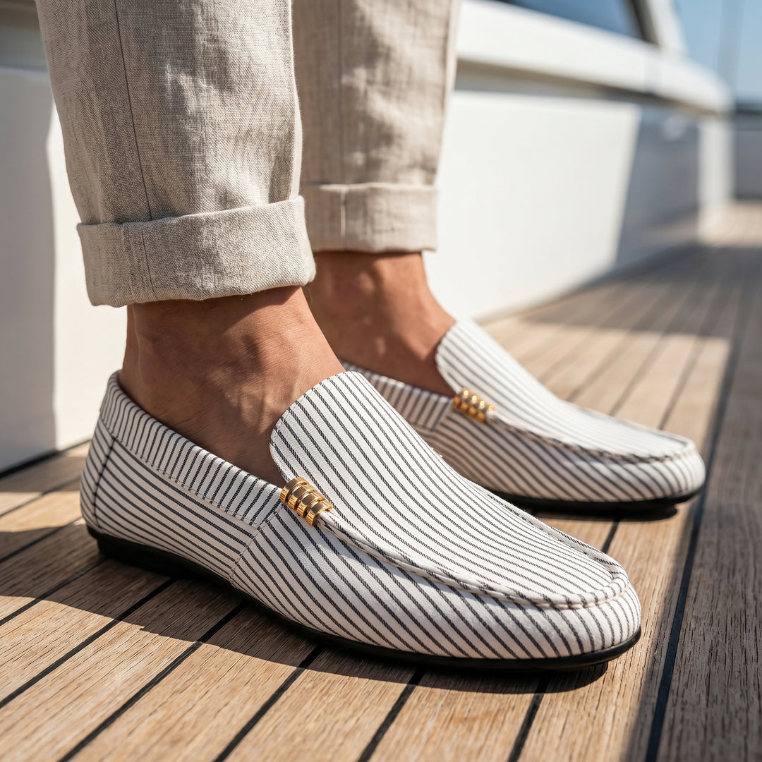Malcom Striped Leather Loafer