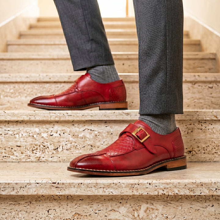 Garamond Crocskin Leather Monkstrap