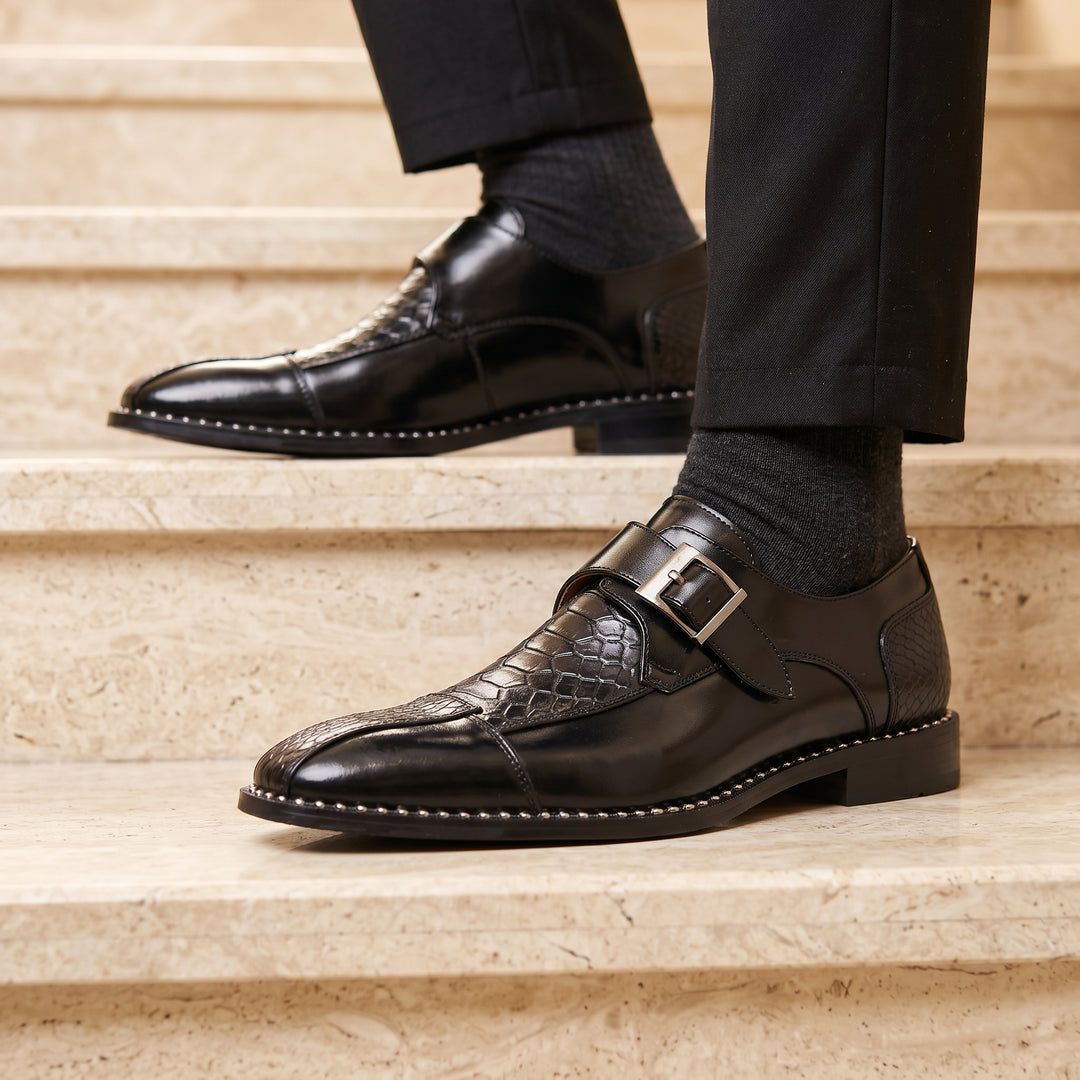 Garamond Crocskin Leather Monkstrap