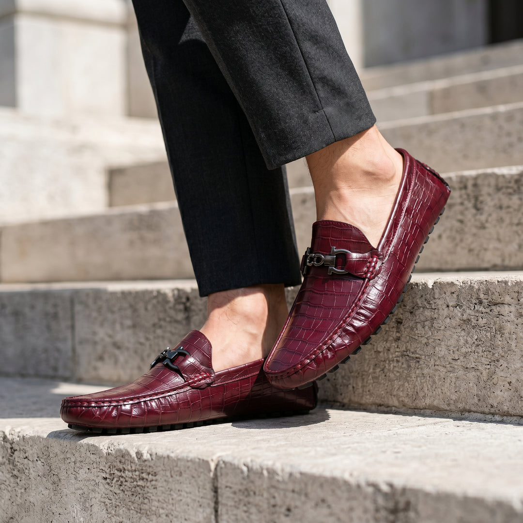 Spinelli Crocskin Leather Loafer
