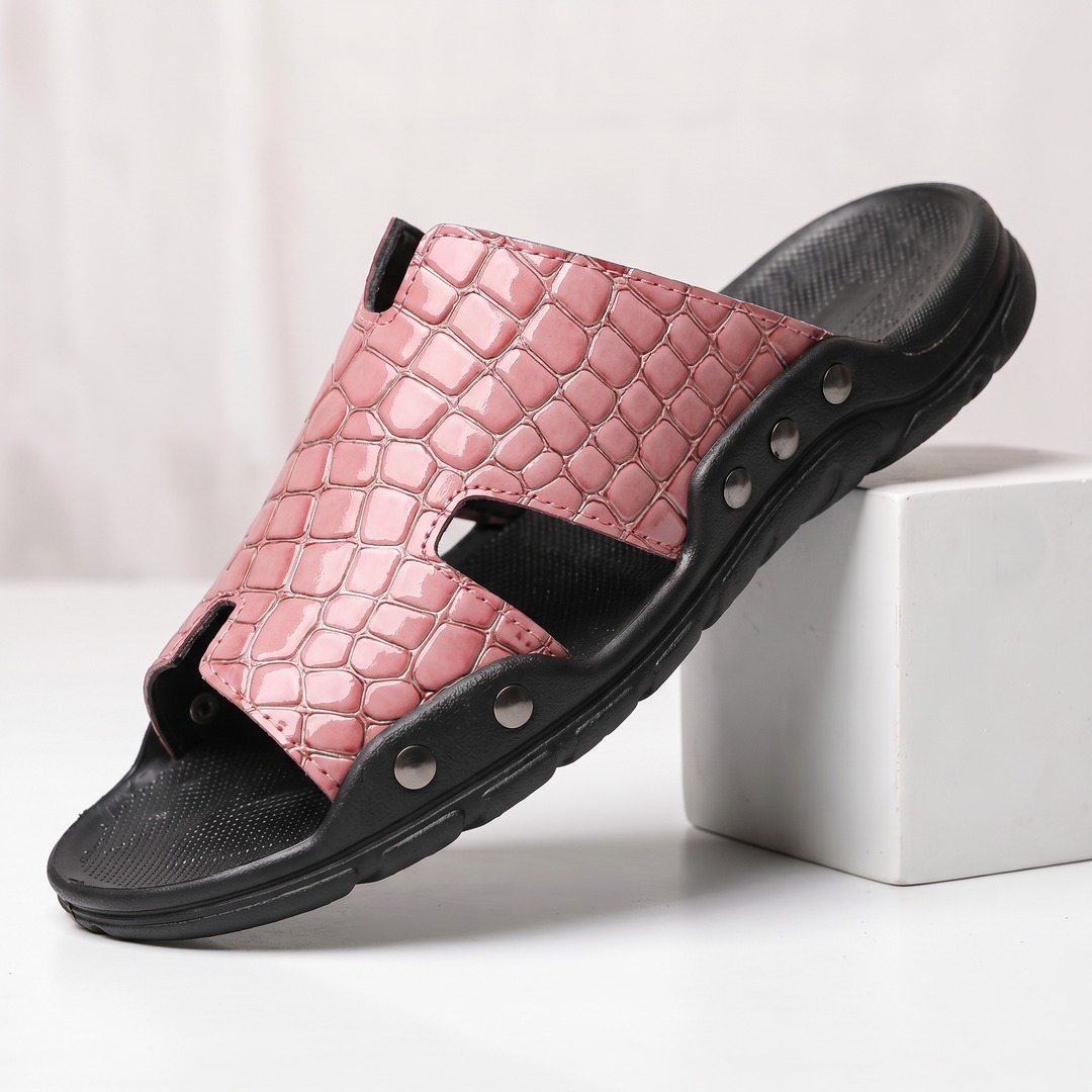 Velasco Crocskin Leather Sandal