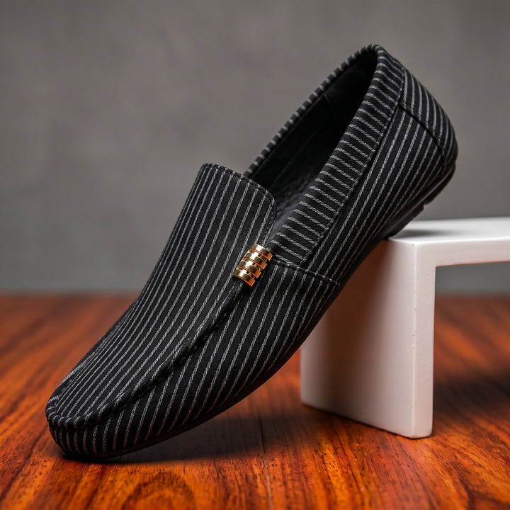 Malcom Striped Leather Loafer
