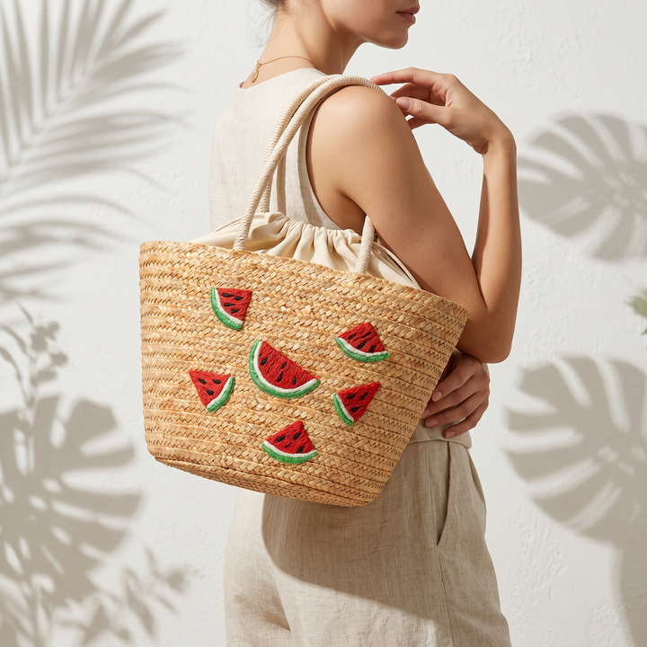 Dolce Frutta Straw Tote Bag