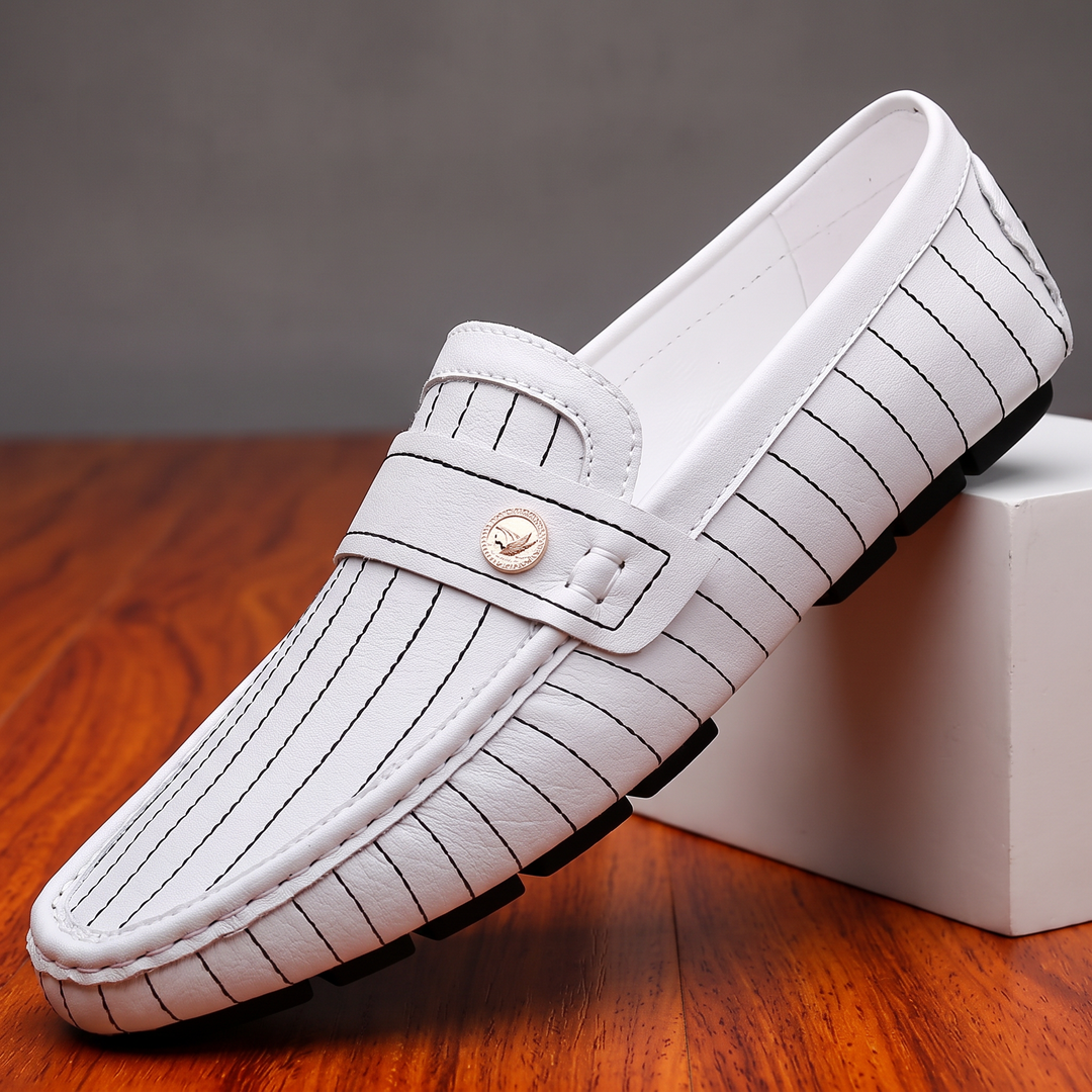 Dustin Striped Leather Loafer