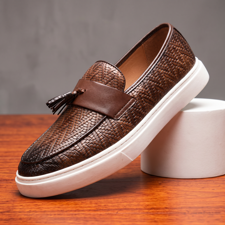 Ventio Woven Leather Tassel Loafer