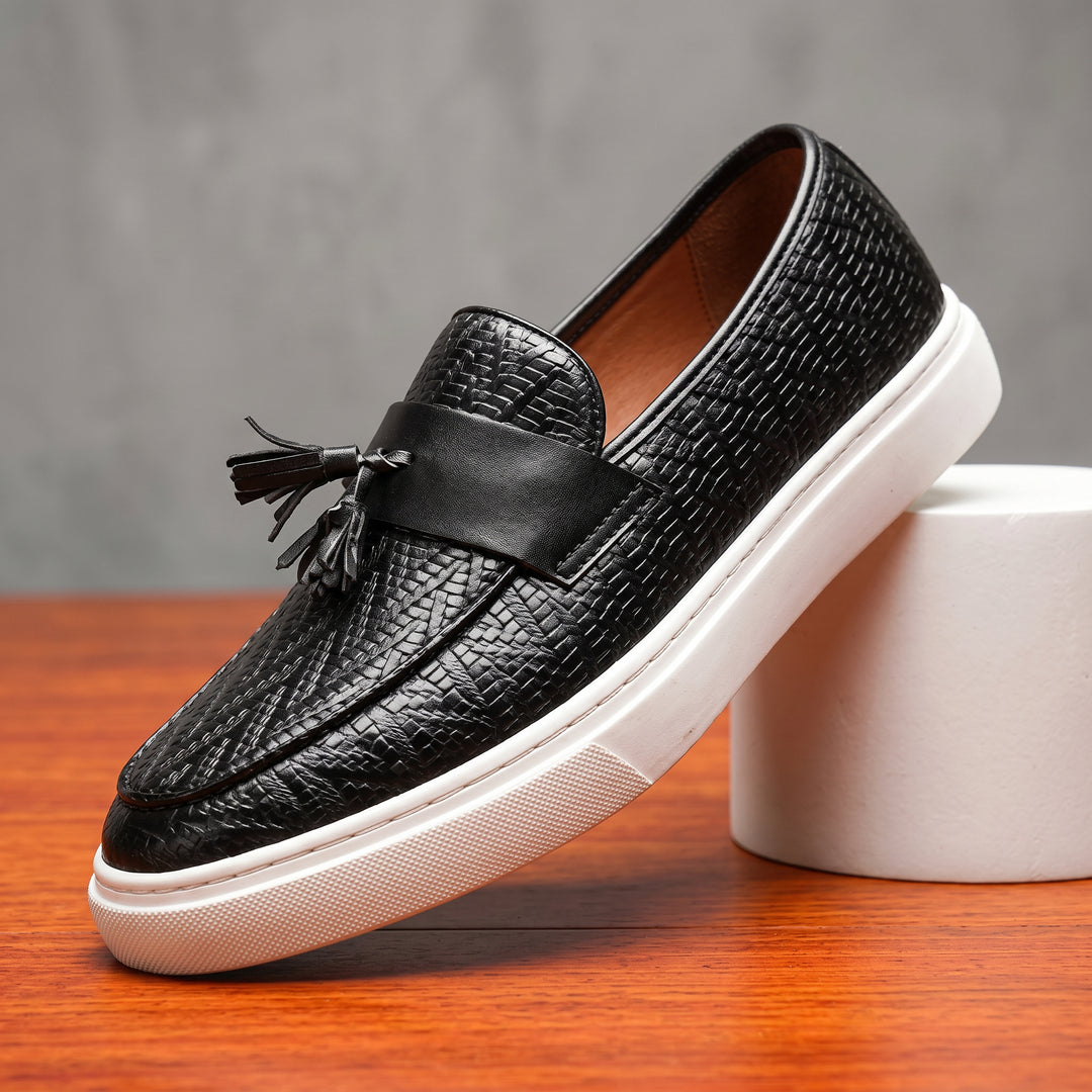 Ventio Woven Leather Tassel Loafer
