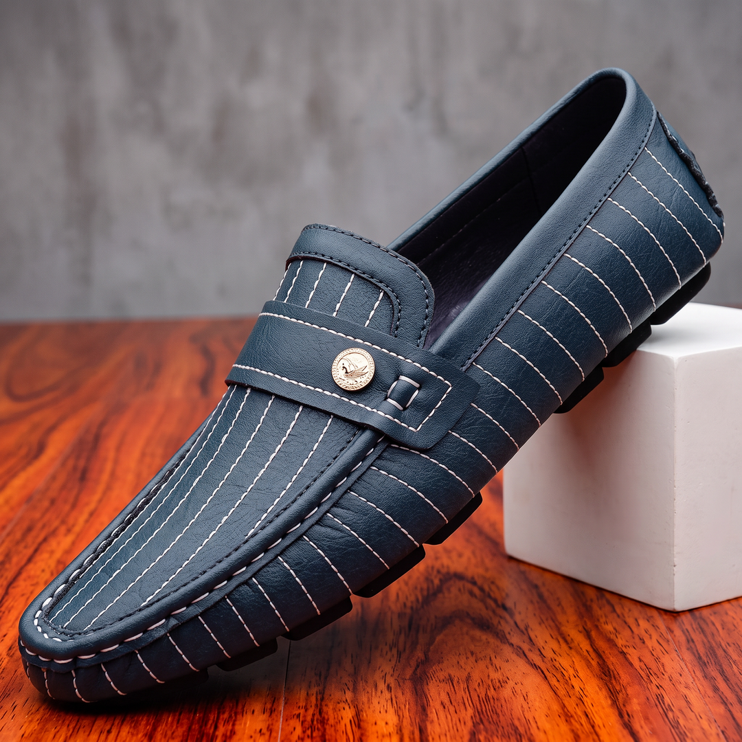Dustin Striped Leather Loafer