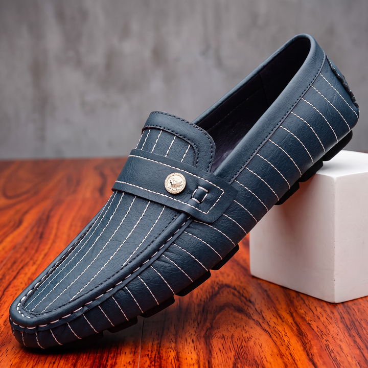 Dustin Striped Leather Loafer