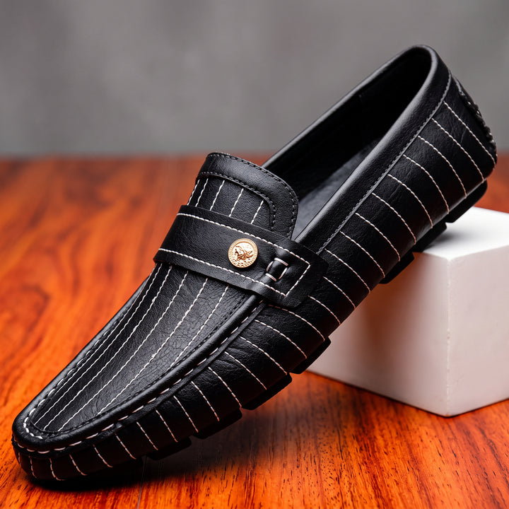 Dustin Striped Leather Loafer