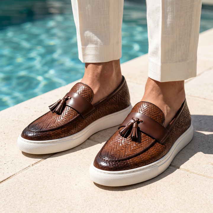 Ventio Woven Leather Tassel Loafer