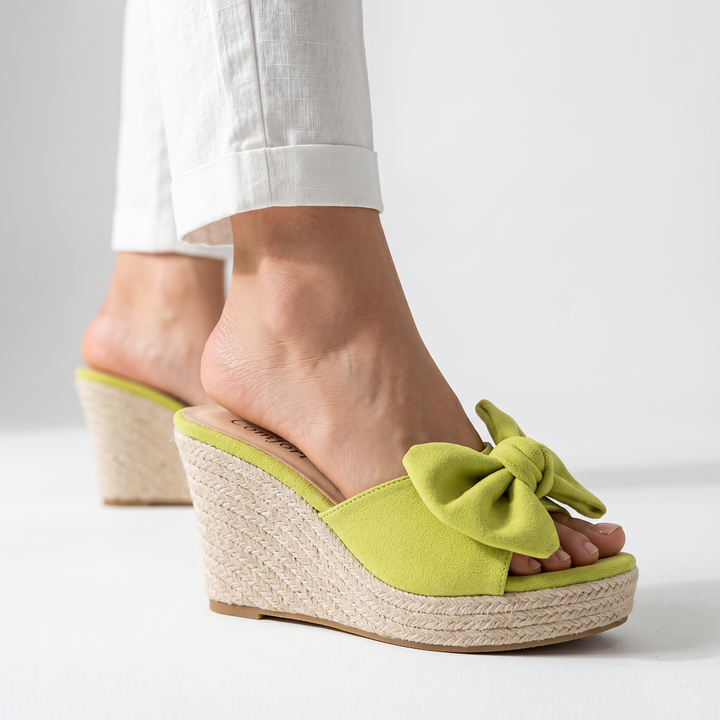 Rene Bow Wedge Sandal