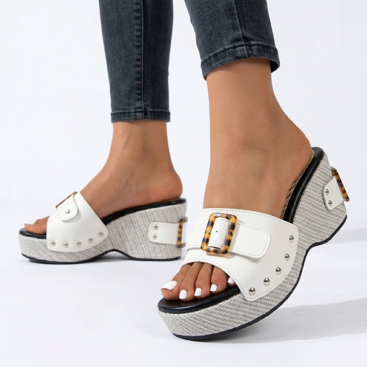 Josephine Leather Wedge Sandal