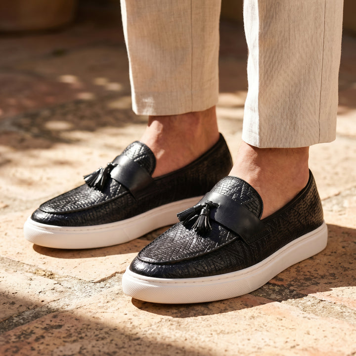 Ventio Woven Leather Tassel Loafer