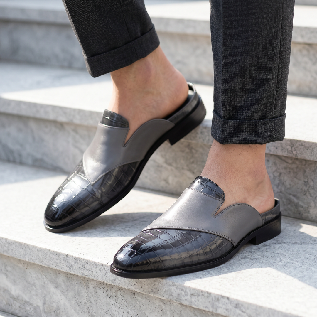Rizzo Crocskin Leather Mule
