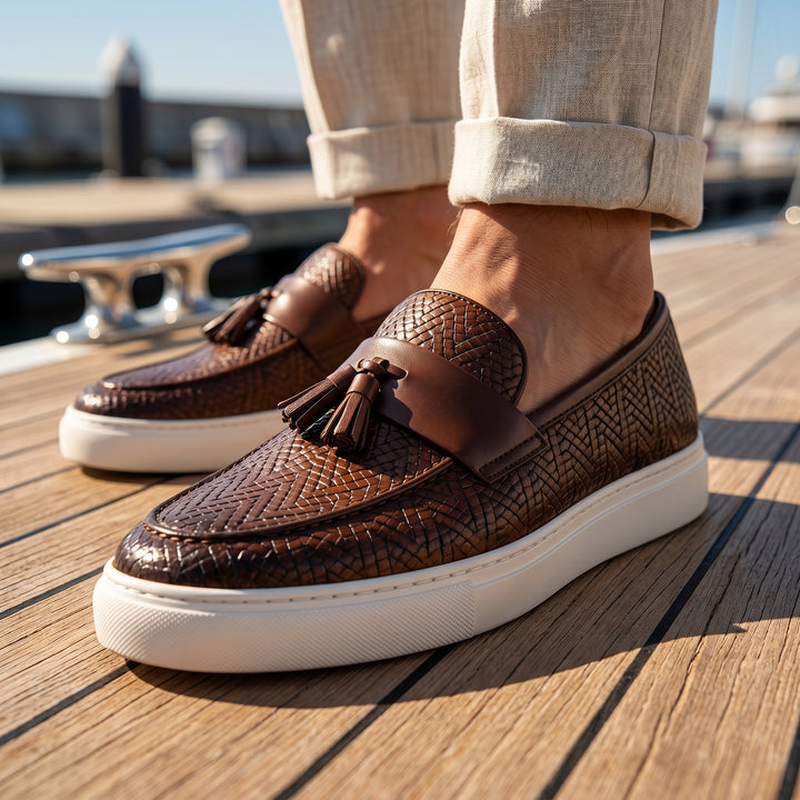 Ventio Woven Leather Tassel Loafer