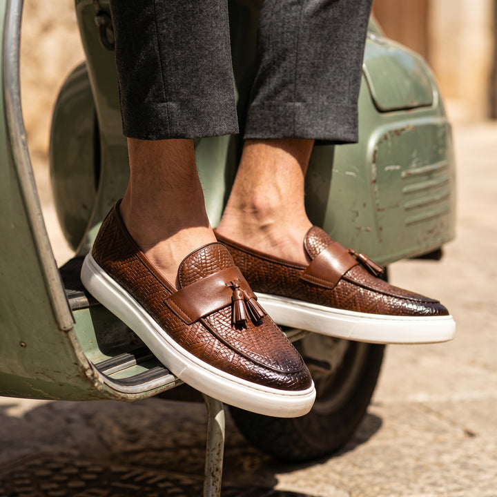Ventio Woven Leather Tassel Loafer