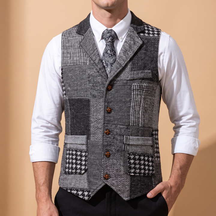 Whittington Herringbone Plaid Vest