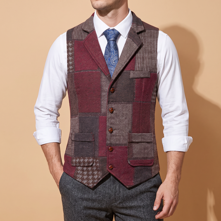 Whittington Herringbone Plaid Vest