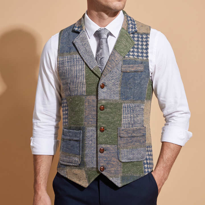 Whittington Herringbone Plaid Vest