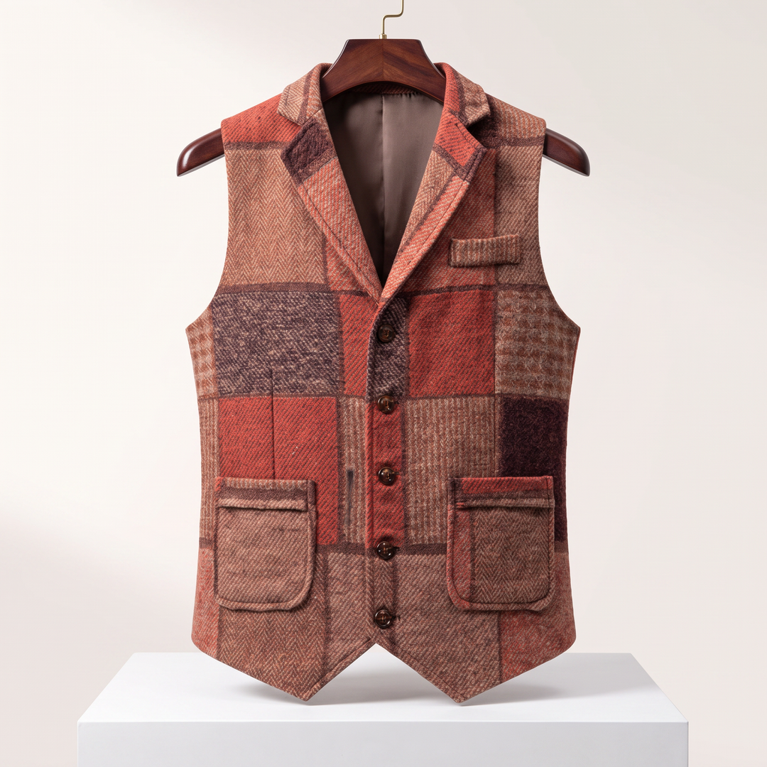 Whittington Herringbone Plaid Vest