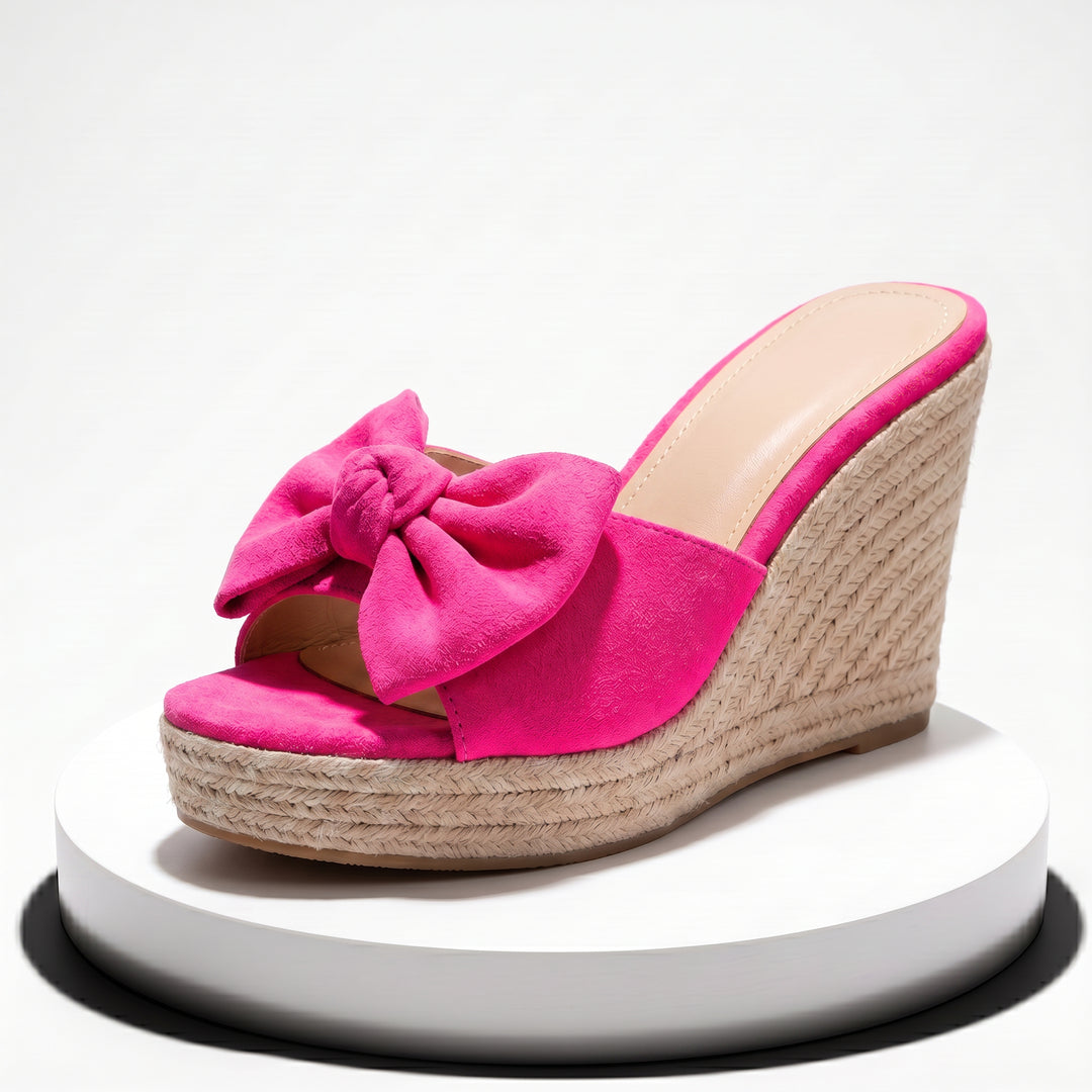 Rene Bow Wedge Sandal