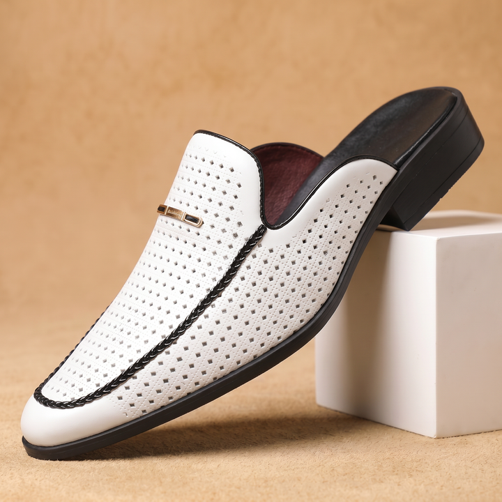 Romello Perforated Leather Mule